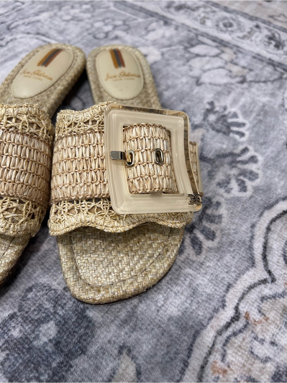 Sam Edelman Bambi Natural Raffia Slides - Picture 6 of 9